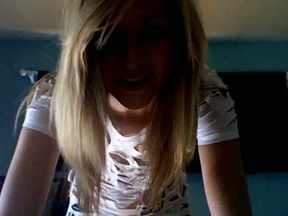 Young blonde webcam slut is proud to show me her teeny body