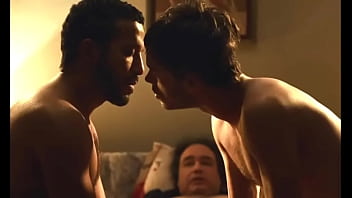 Éric Bernard and Félix Maritaud in a sexy andf hot gay kiss from movie Sauvage | GAYLAVIDA.COM