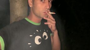 Smoking Cigarette While Jerking and Cumming Outside