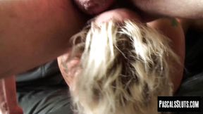 Pascal White dominates busty blonde Roxy Mae in rough cuck session