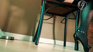 Under her skirt voyeur under the table, spying my sexy secretary at the office fetish