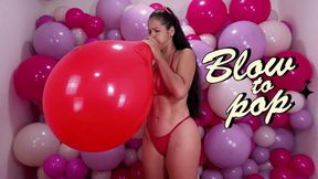 Lily vs Red Pic Pic 16" the Ultimate Blow to Pop Challenge - 4K