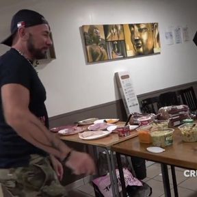 Straight boy fucking a gay in restaurant