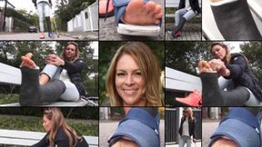Lucia Term LLC Out for a Gimp in Her Mismatched Shoe with Foot Play (in HD 1920X1080)