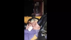 Playing with a big dildo in my ass