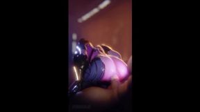 Futanari Wife rides monstrous animated schlong