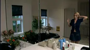 Blonde milf watches as her ass is licked and fucked in missionary position