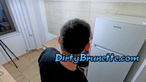 Fucking hard with my husband in the kitchen and relaxing and fingering in the bathtub