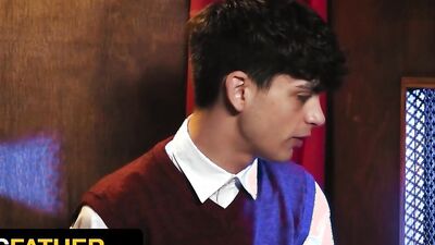 Cute church chap is getting bonked hard by a priest