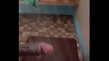 shower  at The cabin getting a hard cock