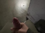 caught cumming on garage. 3 orgasms in parking