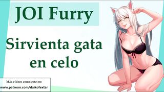 JOI Furry hentai. Sirvienta maid en celo.