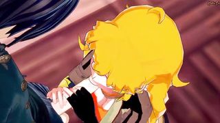 Yang Xiao Long deep throats penis and swallows cum - RWBY Cartoon.