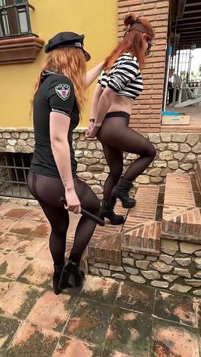 Outlaw Disrupt Order and Was Punished by Policewoman!