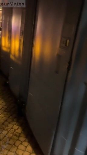 Amateur Boy Opens Street Public Toilets, Catches His Ginger Friend Peeing and Lends Him a Helping Hand