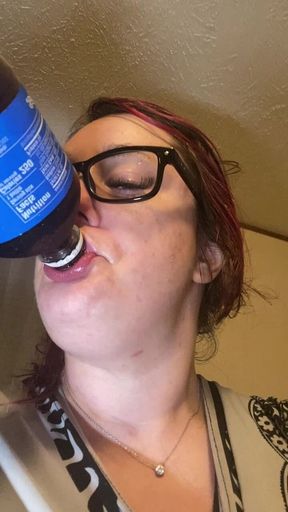 Chugging a Cola - Sexy Sequel with Close Ups! Lots of Sounds! Second Episode