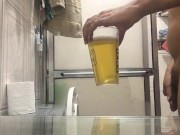 chubby beginner slut pig first time drinking own piss and licking feet