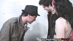 ”Sexy Girl teasing guys with her body while they jerks off”