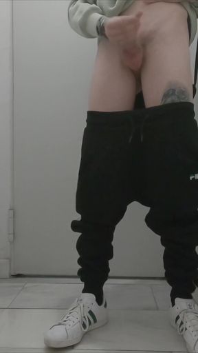 Iconic moment from "twink amateur guy in public show off cock walking by the street on city center"