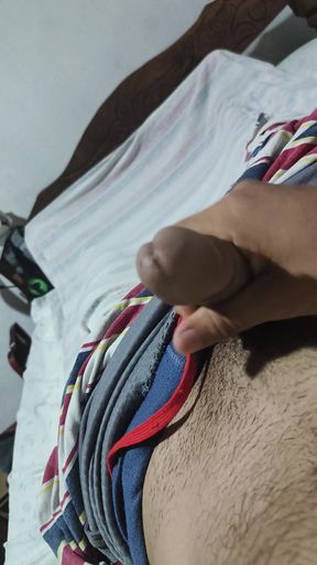Skinny mature masturbates at home while his neighbors are at the bar