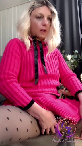 Captivating moment from "Delicious Pink Sissy Pantyhose Seduction"