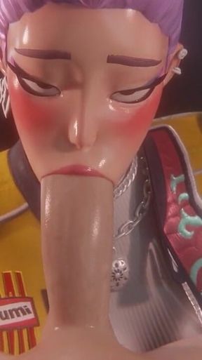 [kpop Demon Hunters] Rumi Sloppy Blowjob 3D Animation