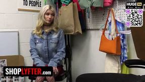 Busty blonde confesses her crimes and takes a giant hardcore pop-shot from the cop