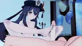 Hu Tao and Aether intense sex. - Genshin Impact Hentai