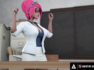 ANIME SEX SCHOOL - Breasty Manga Teacher Shows Class Sex Techniques With Sexually excited Students! CREAMPIE