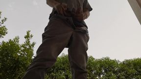 Quick Outdoor Jerkoff While Having a Cigarette