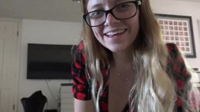 Cute babe in glasses Riley Star POV video