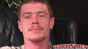 ”Rough stud masturbates solo & shoots cum all over himself”