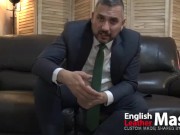 Suited boss instructs you to train your holes using dildo while in chastity PREVIEW