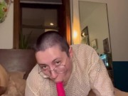 CLOSE-UP DILDO RIDE - non-binary FTM twink with a huge fat ass