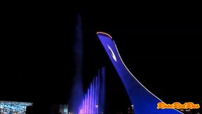 Flashing in Sochi 2014 Olympic park-walk with RoseRedRus.