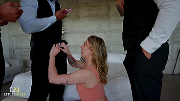 Unexpected 3 BBC Gangbang During Photoshoot,Irish Snowbunny Tina Snow Pissed On & Destroyed FULL