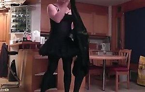 Homemade act with a mature pevert ts
