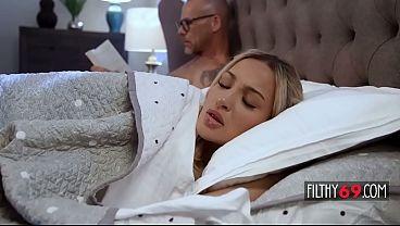 Horny stepdaddy fucked his stepdaughter in bed - Mila Monet