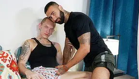 Rikk York & Dexx Pound Each Other's Massive Cocks on the Bed
