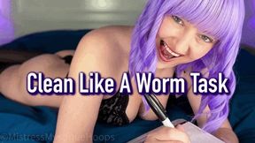 Clean Like A Worm Task - Earn an orgasm for completing humiliating task - Humiliation Femdom POV Submissive Task with Mistress Mystique - WMV