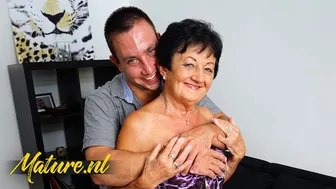 Shorthaired Hungarian granny enjoys hardcore sex with young lover