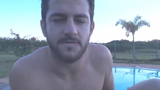 wet white boxers heart-throbbing guy gives gay men masturbation instructions and encouragement joi