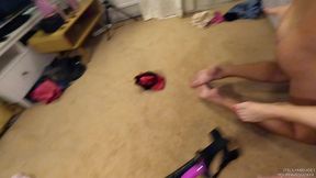 hot bi couple swap! gay and lesbian action! pegging with huge cumshot and creampie ending
