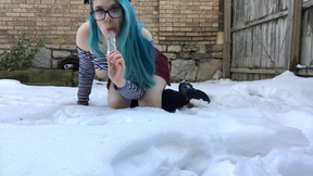 Snow Angel Sucks and Fucks an Icicle