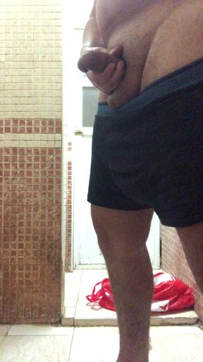 Hot moroccan big dick masturbate in the bathroom