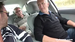 Blonde street whore gets fucked hard on road