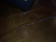 Plugged hole Cumshot! Watch it fly across the table.