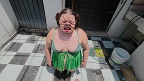 humiliation and anal destruction for me, in my neighbor s courtyard