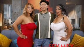 Curvy dolls Sandra Paola and Sharon love this massive dick