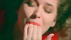 Impressive Young Brunette Emily J Is Enjoying Touching Her Hairy Crack